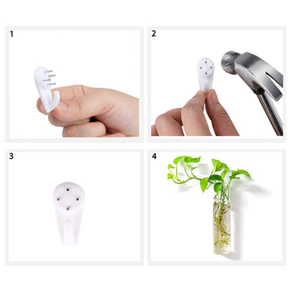 Kingbuy Wall-Mounted Plant Terrarium Propagation Station - 4 Cylinder Hanging Glass Tubes Planter for Hydroponic Plants, Indoor Wall Vases & Decorative Plant Holder Bathroom Office Living Room Decor