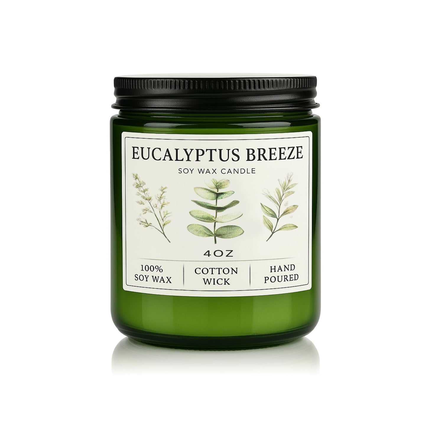 Eucalyptus & Mint Candles for Home Scented, 20 Hours Burn Soy Candle Gift for Women Stress Relief, Meditation, Yoga, Relaxing, Natural Soy Wax for Men and Women, 4oz