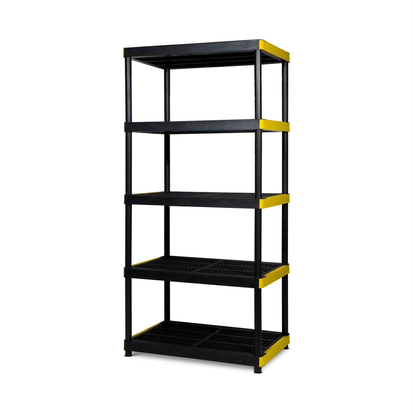 Simpli-Magic 5-Tier Heavy Duty Plastic Storage Shelving Unit, Garage & Outdoor Organizer, Modular Rack, 36 x 24 x 75 Inches, 250 lbs per Shelf, 1250 lbs Total Capacity