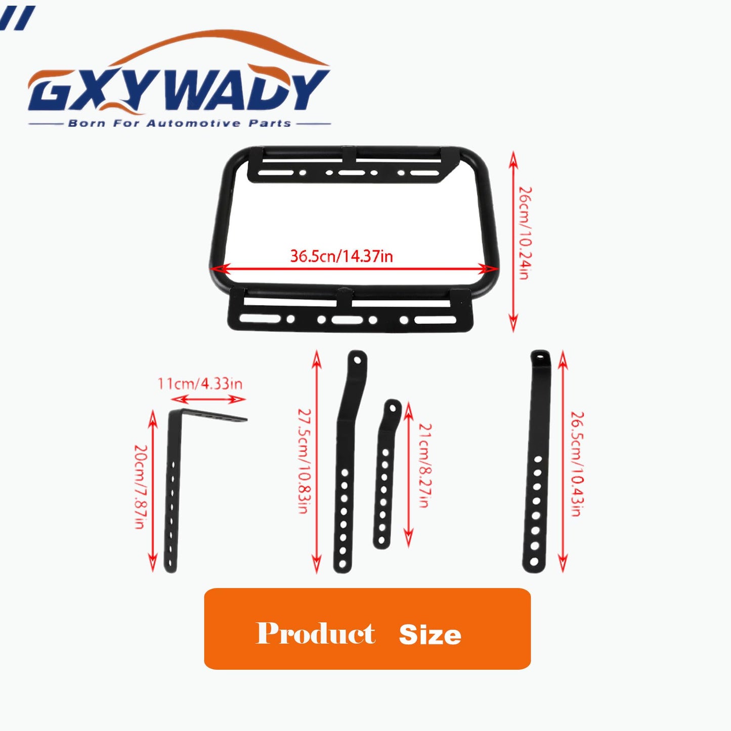 GXYWADY Universal Side Cases Motorcycle,36L Silver Aluminum Motorbike Hard Side Saddlebag Box Trunk with Support Racks