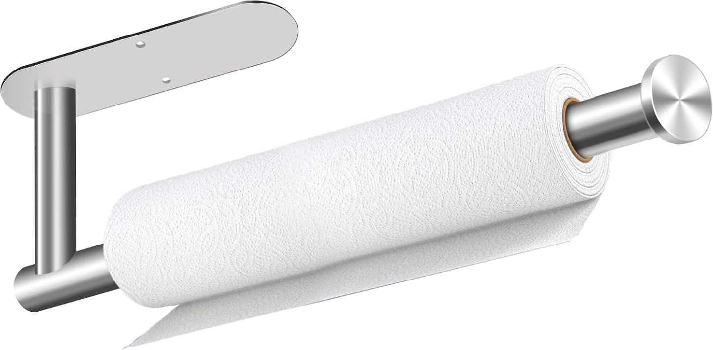 Skiennix Stainless Steel Paper Towel Holder - Self-Adhesive or Drilling | Wall-Mounted for Kitchen & Bathroom