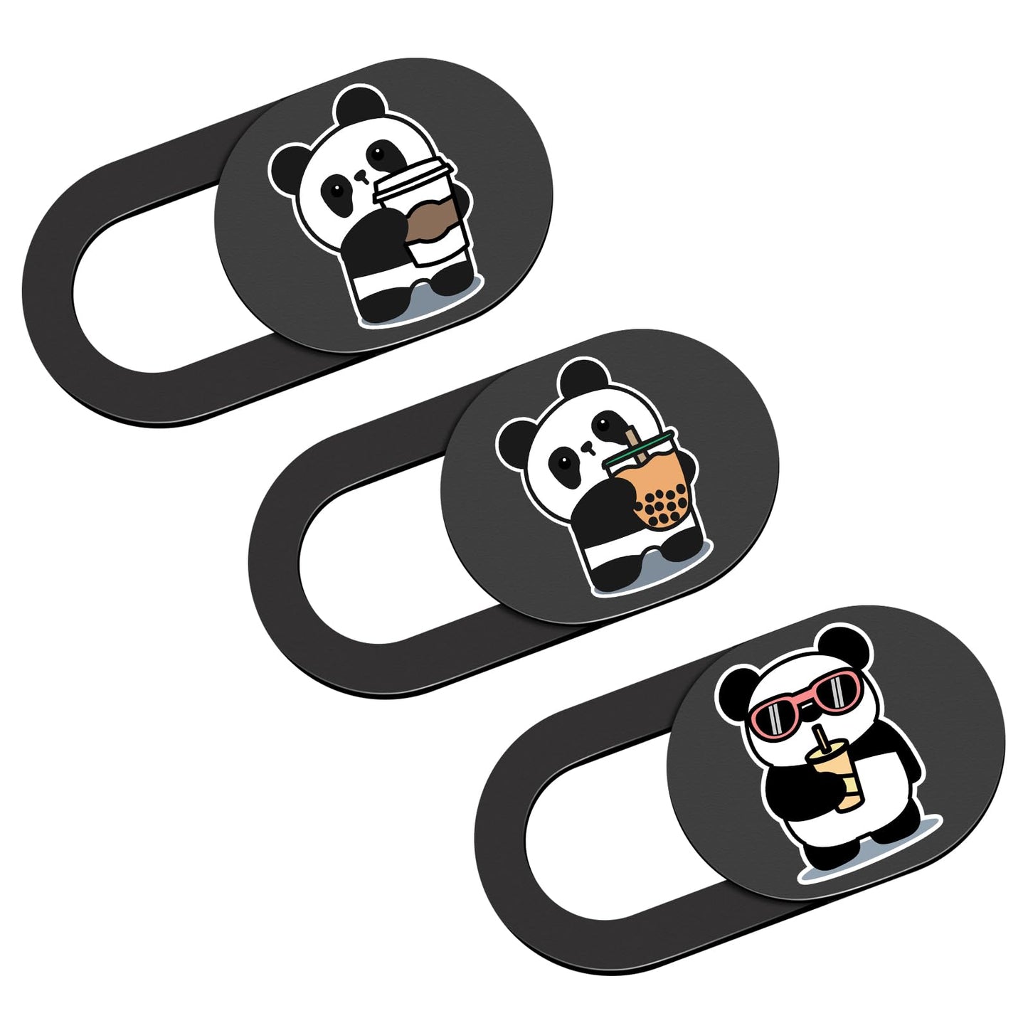 Laptop Camera Cover Slide, Panda Webcam Cover, 0.02 inch Cute Laptop Accessories for iPhone iPad iMac MacBook Pro Air Laptop PC Smartphone Tablet, Camera Privacy Covers Protect Your Visual Privacy