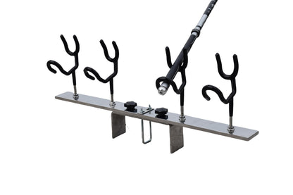 Tebaisea 4-Head Rod Holders, Adjustable Rod Holders for Boats, Yachts, Which can be Fixed to The Deck Cleat (Cleat Not Included) by Means of U-Bolts.