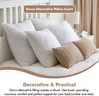 MIULEE Down Alternative Pillow Insert - Ultra Soft Fluffy Decorative Throw Pillow 12x20 Inch for Sofa & Bed