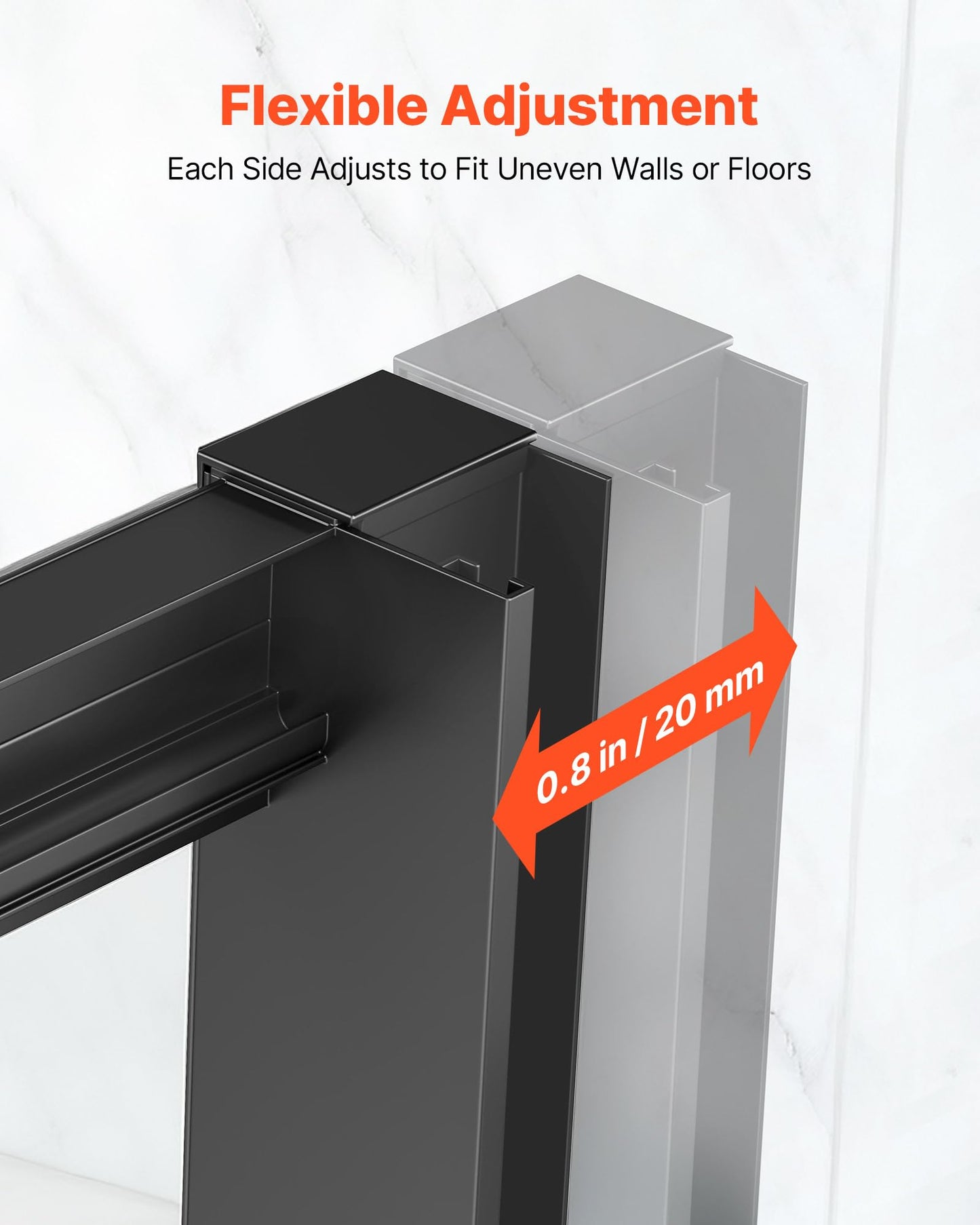 VEVOR Shower Enclosure, 36 in. D x 48 in. W x 79.1 in. H, Framed Sliding Shower Door with 1/4 in. Clear Tempered Glass, Complete Bathroom Alcove Stall with Non-Slip Base Kit & Triple-Sided Wall Panels