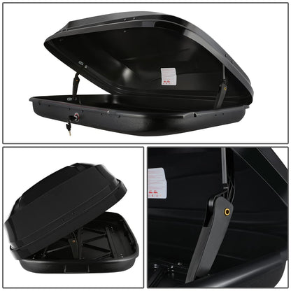 DNA Motoring Rooftop Cargo Box Carrier Lockable Heavy Duty Car Top Storage Case, Capacity 110 Lbs, 53" L x 34" W x 15" H, 11 17 Cubic Ft.(Glossy Black), PT-ZTL-8166-GSBK