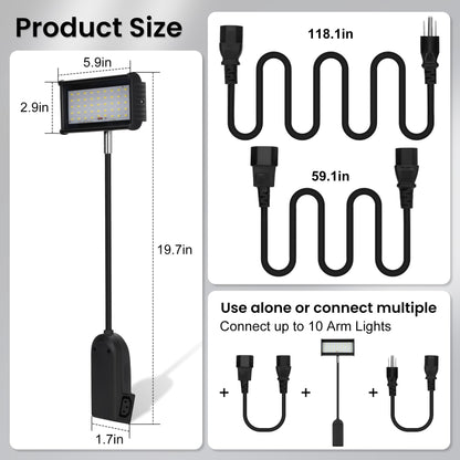 ZSUCC Trade Show Lights LED Display, Included Clamps, Mounting Brackets, Power Cables, Connect Cables, 360° Adjustable Angle for Trade Show Lighting, 3PCS Black