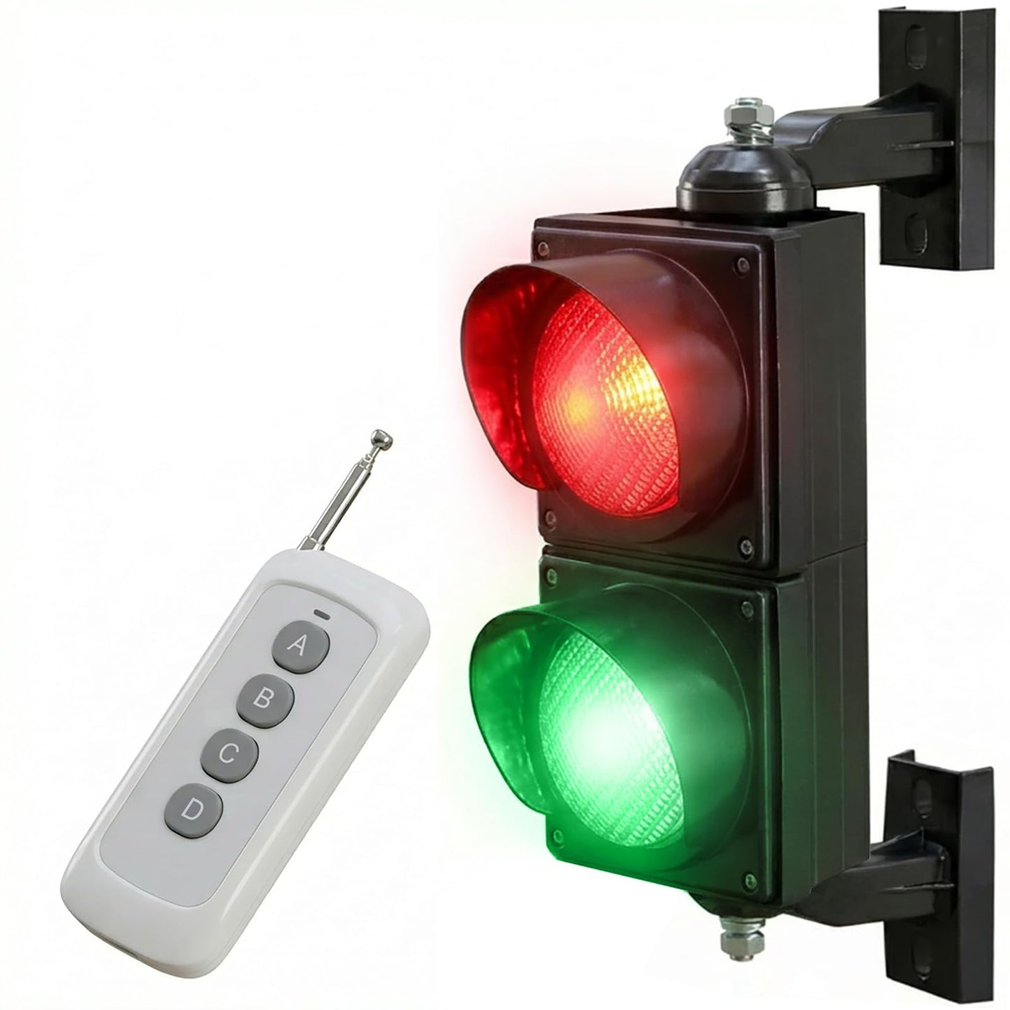 LED Traffic Stop Go Light Kit, 4-Inch Stop and Go Signal Light,Remote Control IP65 Waterproof Industrial LED Stop Go Signal Light for Loading Dock, Parking Lot, Warehouse & Garage Decor (2-Light)