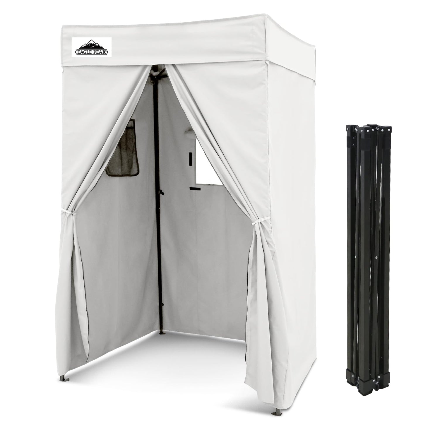 EAGLE PEAK Flex Compact 4x4 Pop-up Canopy Changing Room, Portable Privacy Dressing Room for Indoor Fashion Photoshoots, Camping, or Pool, White