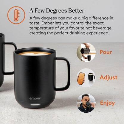 Ember Temperature Control Smart Mug 2, 10 Oz, App-Controlled Heated Coffee Mug with 80 Min Battery Life and Improved Design, Gold