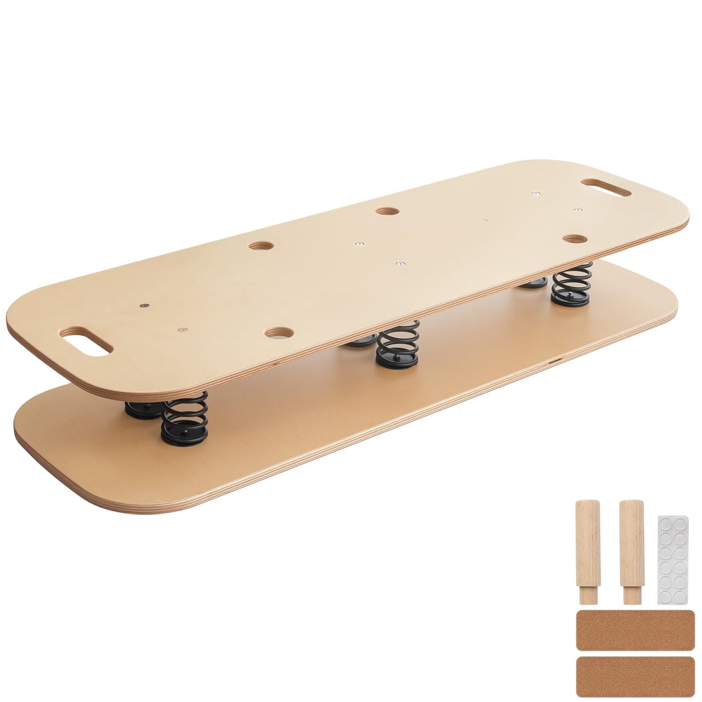 Wooden Balance Board & Wobble Board with Spring System, Adjustable Balance Board for Standing Desk, Stability Trainer for Physical Therapy, Core Strength, Posture Improvement & Home Office Use