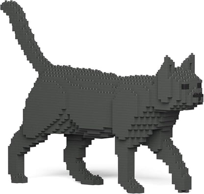JEKCA Cat 07S-M03 | Gray Cat Plastic Building Blocks | Age 14+
