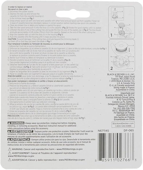 BLACK+DECKER Replacement Trimmer Line Spool - Dual Line .065-Inch AFS for Efficient Trimming