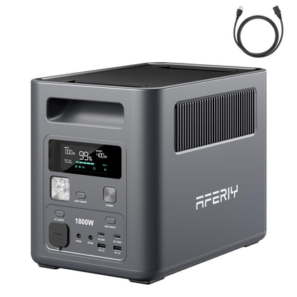 AFERIY Portable Power Station, 1024Wh LiFePO4 Solar Generator, 1800W(Peak 3600W) AC Output, Compact Lightweight Design, Fast Recharge for Home, Camping, RV, Outdoor Emergencies (Solar Panel Optional)