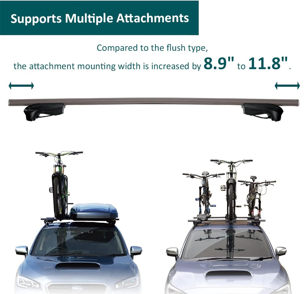 INNO XS250 Aero Low Profile Base Stays for Smooth Roof THROUGH (Set of 4) , Black , 2 7/8 in (73 mm)