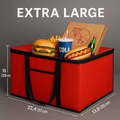musbus 5 PACK RED extra large XXXL Insulated Food Delivery Bag Cooler Bags Keep Food Warm Catering Therma for doordash Catering Cooler Bags Keep Food Warm Catering Therma Catering Shopper hot XXXL