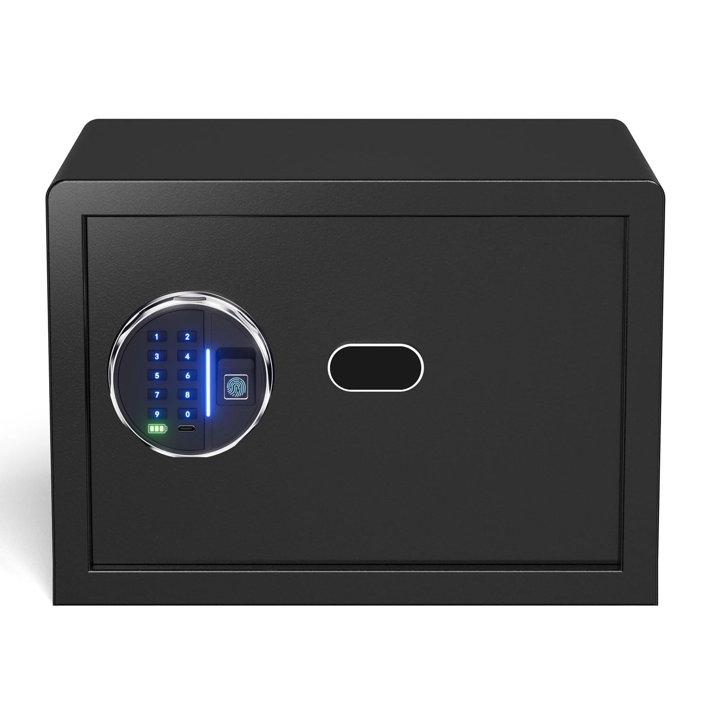 Grimtron 𝟐𝟎 𝐋𝐁 Smart Biometric Safe with Fingerprint Lock, Silent Mode, Backlit Keypad and LED Light, Small Caja Fuerte 𝐆𝐢𝐟𝐭𝐬 𝐟𝐨𝐫 𝐅𝐚𝐭𝐡𝐞𝐫'𝐬 𝐃𝐚𝐲(9.84"H x 9.84"D x 13.78"W)