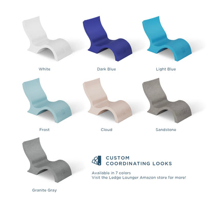 Ledge Lounger Signature Lowback Chair for in Pool or On-Deck Use - Ideal Water Depths 0-9 White Pool Lounge Chairs Set of 2 for Socializing