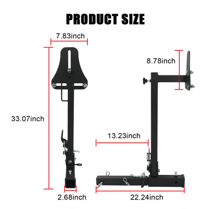 JDMSPEED RV Spare Tire Carrier Mount Adjustable Trailer Hitch with 2 Inch Receiver Compatible with 16" 16.5" 19.5" 22.5" 24" Wheels for Vans SUVs and Motorhomes