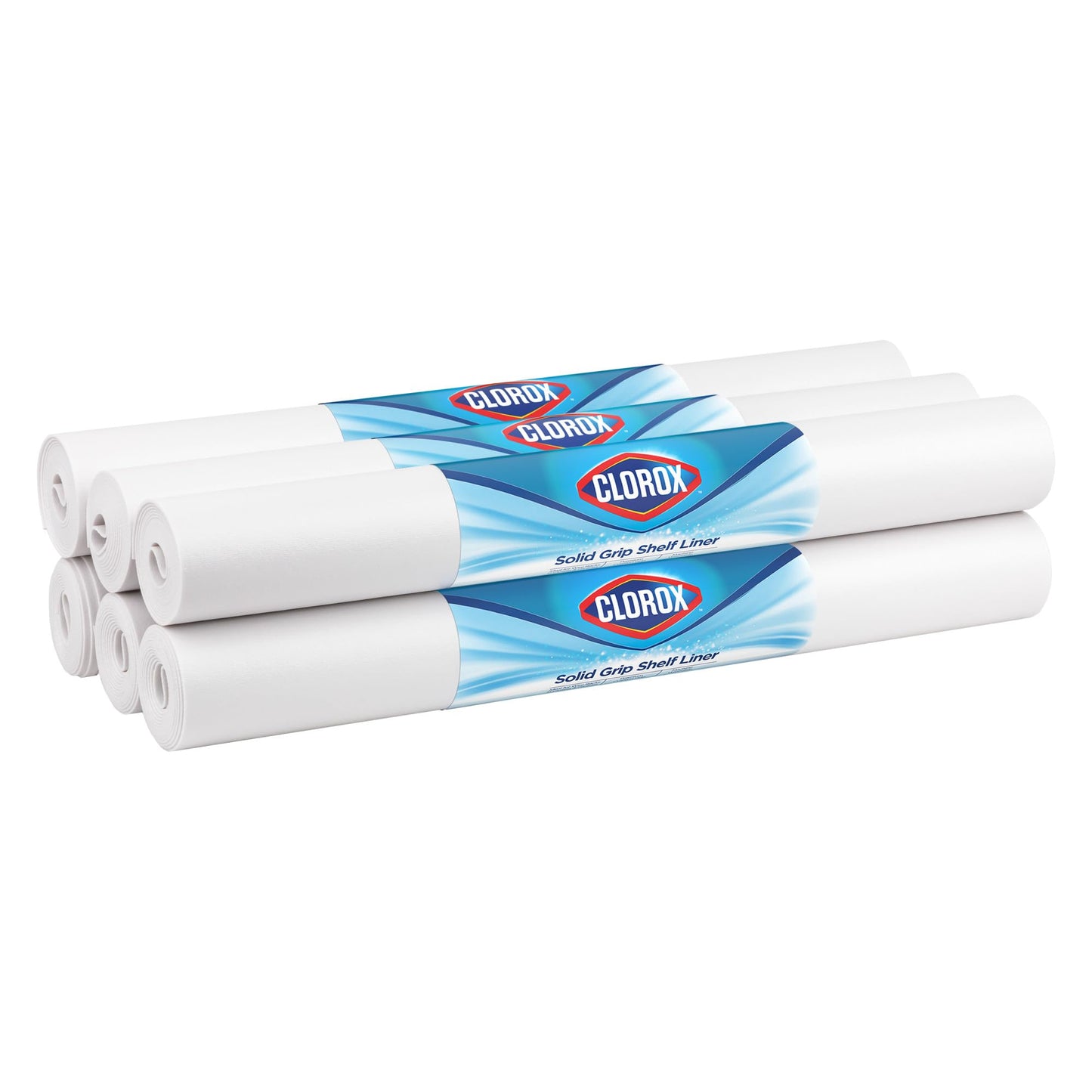 EasyLiner with Clorox Solid Grip Shelf Liner - Shelf Liners for Kitchen Cabinets Non-Adhesive - for Closet, Pantry, Wire Shelves - 20 in x 6 ft, 6 Rolls, White