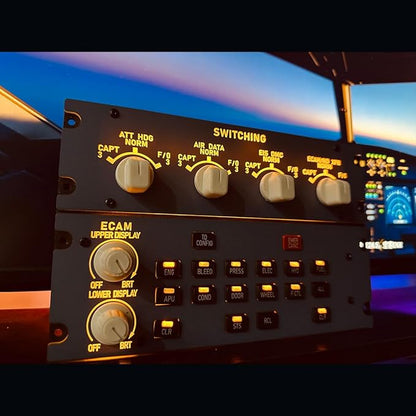 Flight Simulator Controller A32X ECAM Home Cockpit Panel for MSFS 2020/2024 FE-NIX FB-W on Windows Plug-and-Play Display Unit
