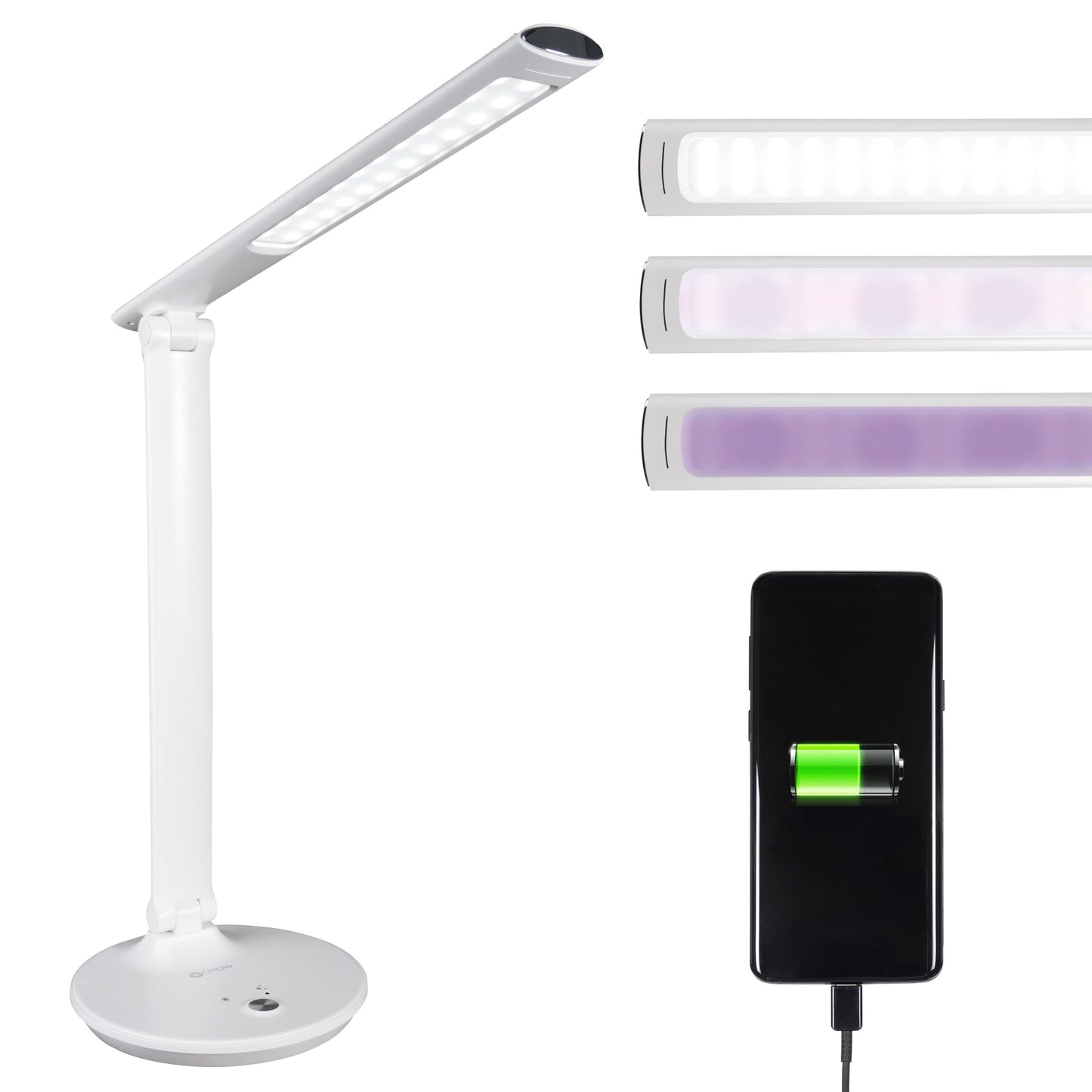 OttLite Desk Lamp with USB Charging & Good Housekeeping Sanitizing Light, LED Desk Lamp, Book & Reading Lights, Touch Activated, Flexible Neck, Stand & Desk Light for Home Office