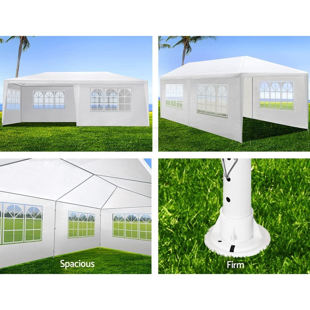 10'x20' Party Tent, Outdoor Wedding Event Tents for Parties with 6 Removable Sidewalls, Heavy Duty Waterproof Outdoor Canopy Camping Gazebo for Wedding BBQ Patio Backyard, White