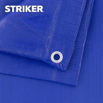 Striker – All Purpose PE Cover with UV Protection, Rust-Resistant Grommets, and Rope-Reinforced Edges (Blue, 40' x 60')