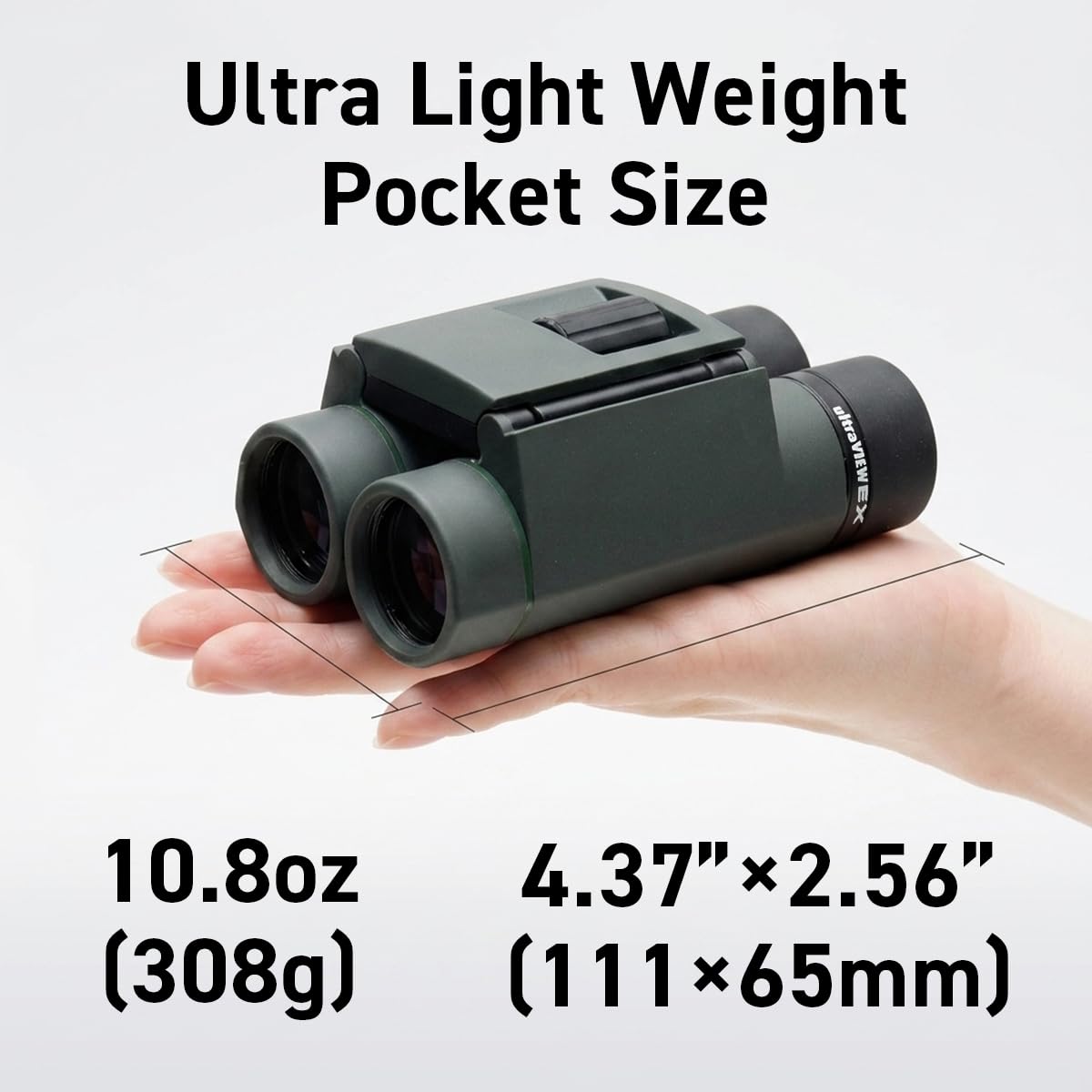 Kenko Binocular Ultraview EX Pocket 8x25, Roof Prism, Lightweight & Compact, IPX7 Waterproof, Made in Japan, 407004