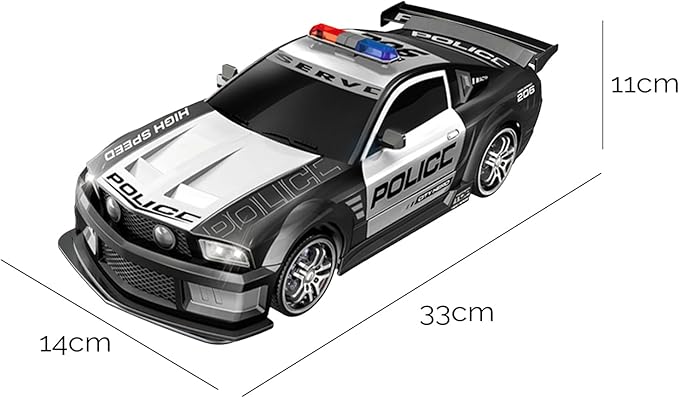 GoolRC 1:12 Scale RC Drift Car 2.4GHz Remote Control Police Vehicle with Lights and Siren 4WD Drift GT RC Cars Vehicle High Speed Racing Drifting Car Gifts for Teen Adults
