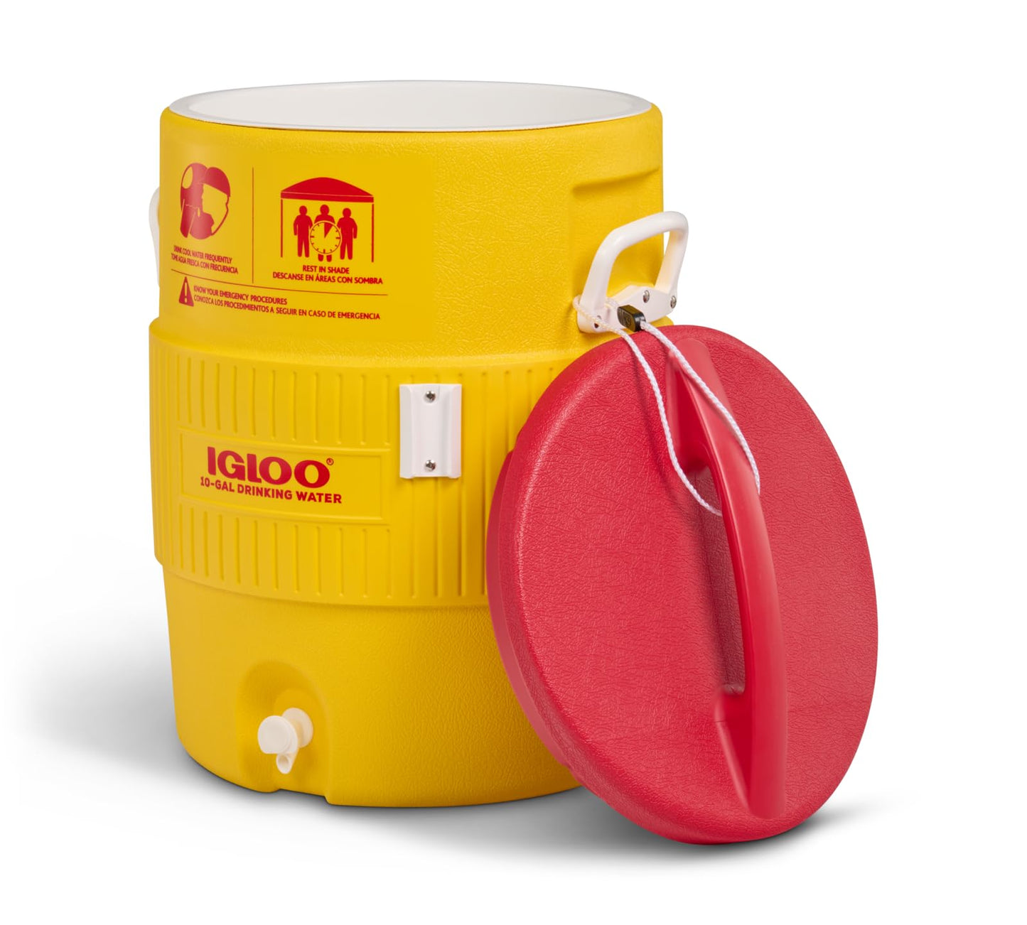 Igloo 10 gallon Industrial Beverage Cooler, Yellow/Red/White
