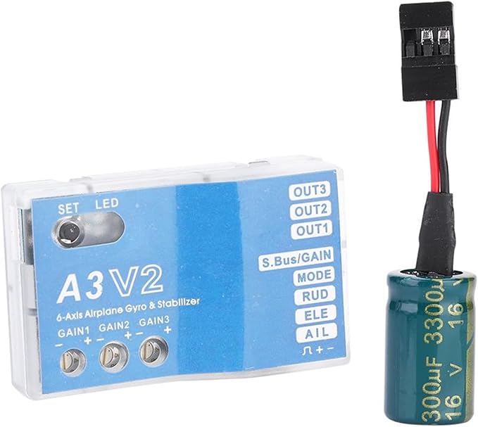 Jadeshay RC Flight Controller F50A 3 Axle Gyro A3 V2 Flight Controller System One Key Auto Hover Multi Mode HV Support Ideal for RC Fixed Wing Airplane Enthusiasts