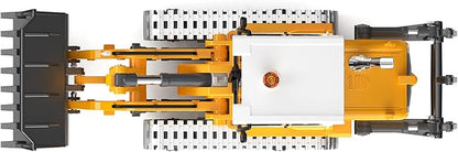 Pro-Grade Remote Control Bulldozer for Adult Metal Micro-Scale RC Construction Model with Leadscrew Loader System Dual Battery Includes Portable Carry Case
