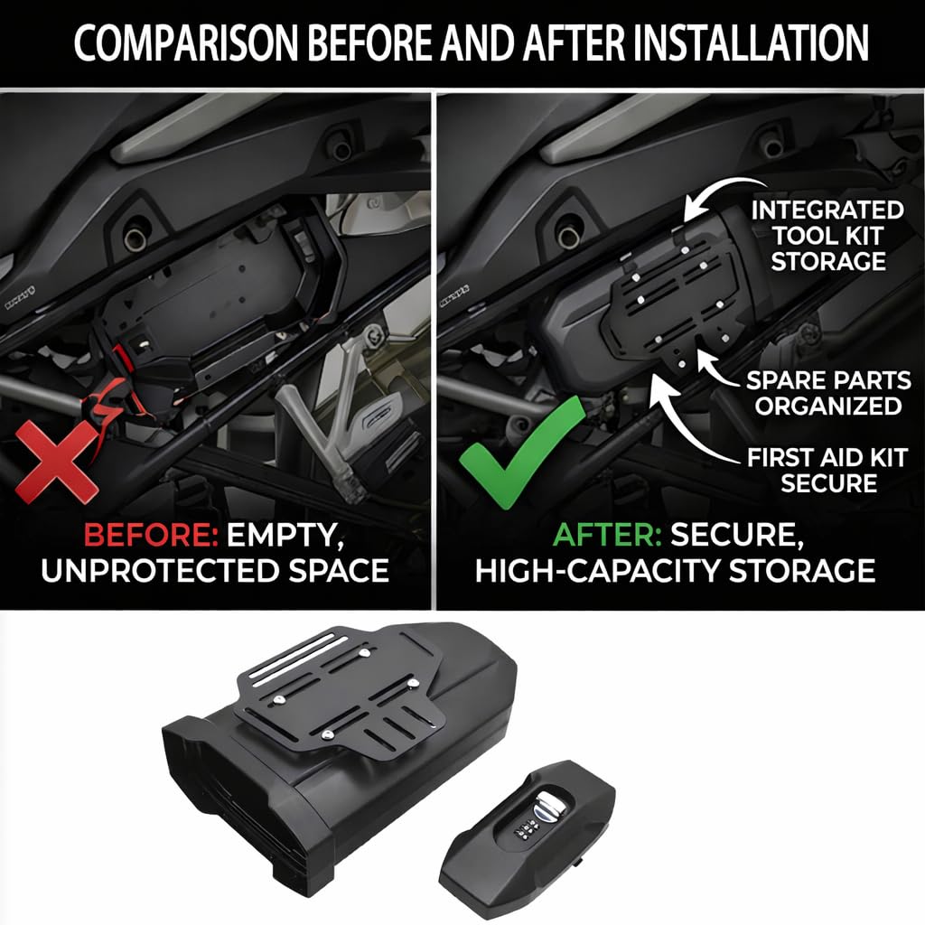 CZLLQXWWCX Motorcycle 450MT Concealed 3.8 Liters Storage Box Expedition Vehicle Universal Toolbox For Motorbike MT450 450 MT CF450 2023 2024-800MT 650MT