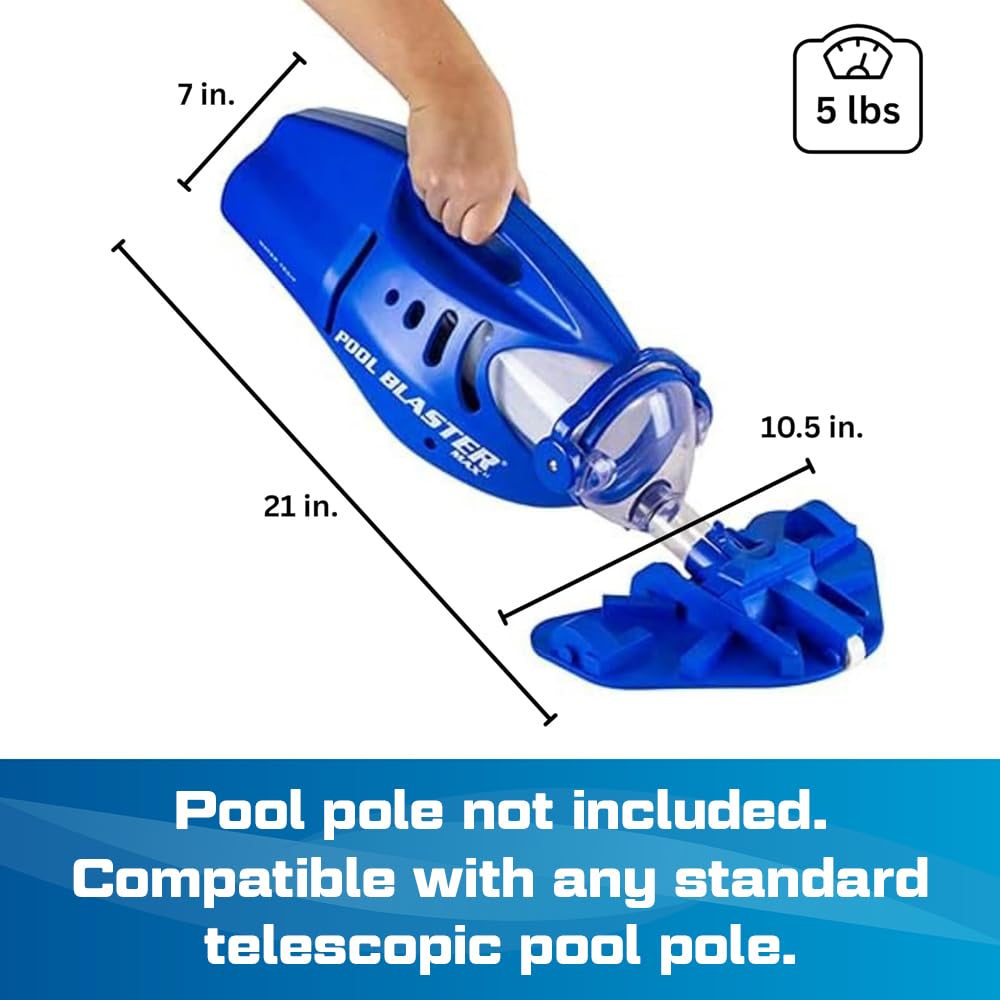POOL BLASTER Max Li Cordless Pool Vacuum - American-Engineered Battery‑Powered Vac for Inground & Above Ground Swimming Pools & Spas - No Hoses or Cords - 60 Minute Runtime, 10.5" Head