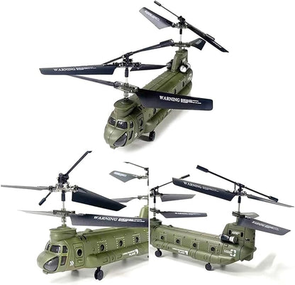 Remote Control Helicopter S026H Military Transport RC Helicopters with Altitude Hold One Key Take Off/Landing LED Light Low Battery Reminder Gyro RC Army Helicopter for Beginners