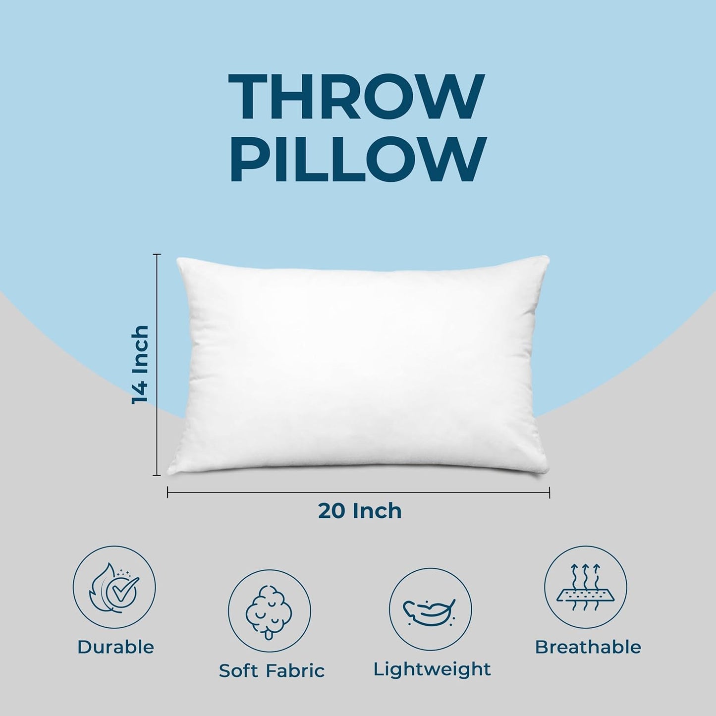 Utopia Bedding Throw Pillows - Fluffy Down Alternative Set of 4 | 14 x 20 Inches, White for Bed & Sofa