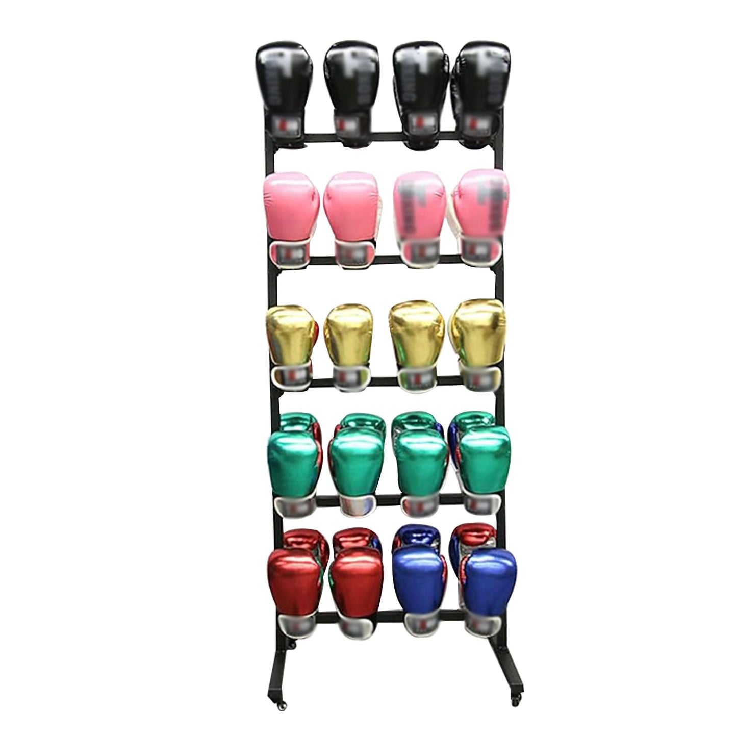 SHZYJBRY Metal Boxing Gloves Drying Rack, Boxing Glove Storage with Universal Wheels to Slide, Metal Boxing Gloves to Dry Out, Holds 20 Pair of Gloves, Black