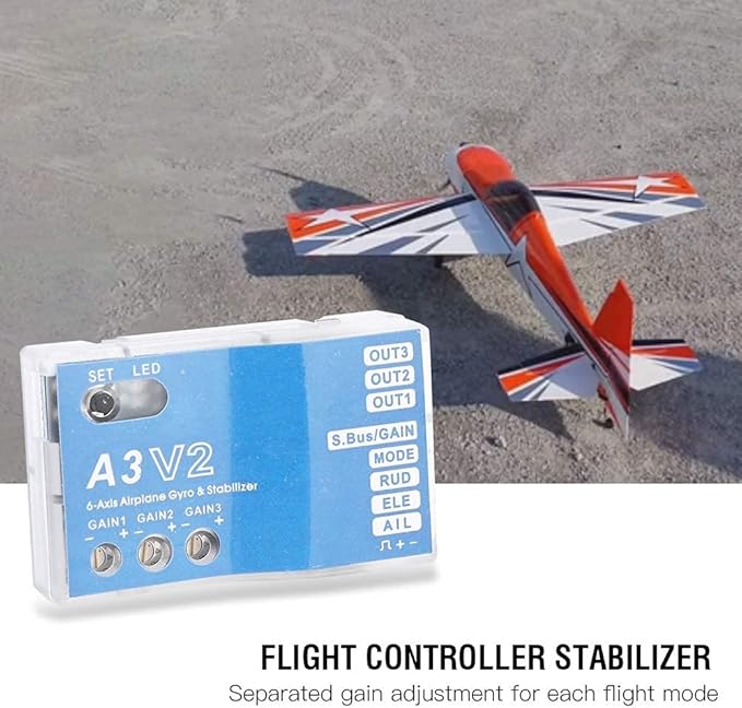 Jadeshay RC Flight Controller F50A 3 Axle Gyro A3 V2 Flight Controller System One Key Auto Hover Multi Mode HV Support Ideal for RC Fixed Wing Airplane Enthusiasts