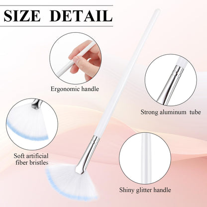 9 Pieces Facial Fan Mask Brushes, Soft Facial Applicator Brushes Tools for Peel Glycolic Makeup for Mud Cream(Champagne)