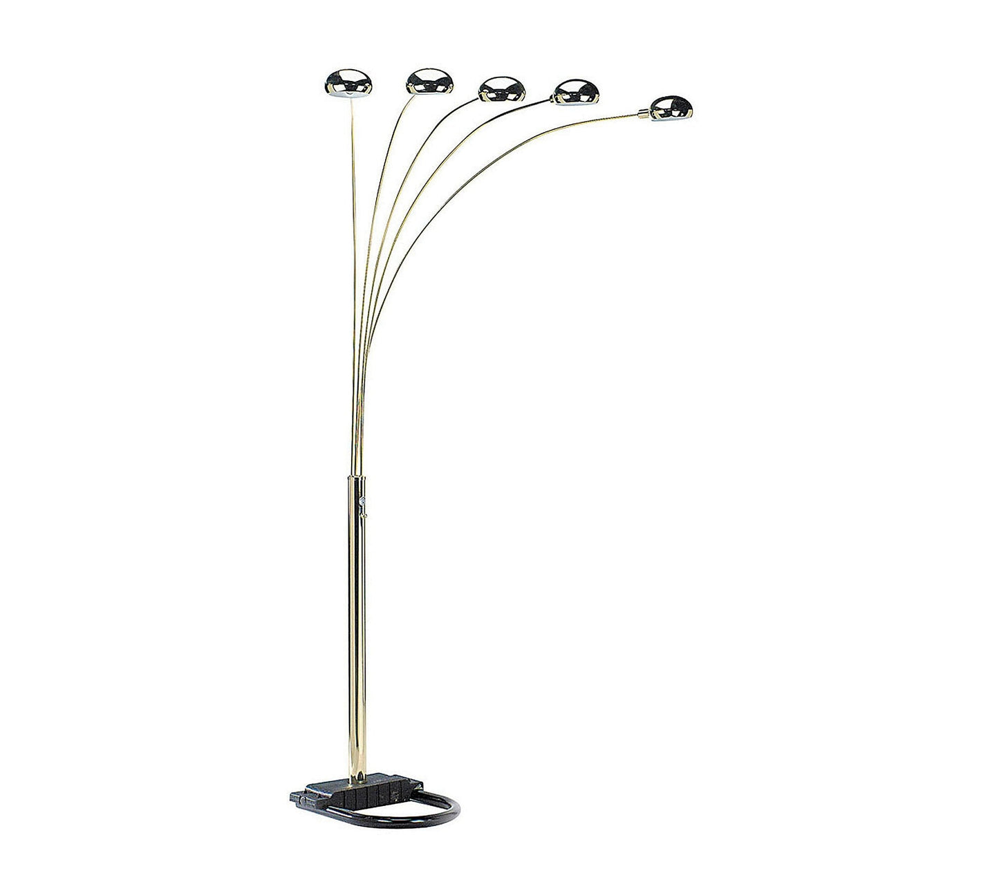 ORE 6962G 5-Arm Arch Floor Lamp, Metal, Polished Brass, 84in x 45in x 45in