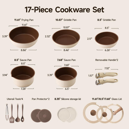Portable Charcoal Grill and Pots & Pans Cookware Bundle - Compact Outdoor Cooking Set for Camping, Picnics, and Tailgating
