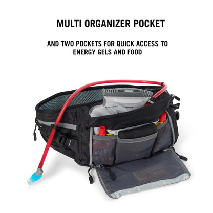USWE Zulo Hydration Hip Pack - with Organizer and Side Pockets, Bounce Free Hip Belt (6L, Yellow)