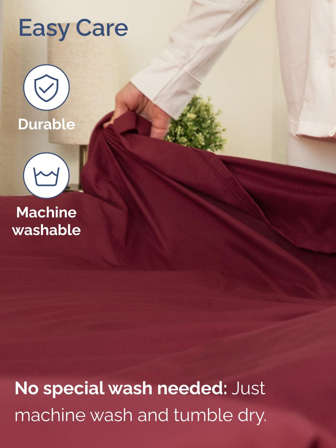 Skiennix Extra Deep Split King Sheet Set - 7 Piece Breathable Cooling Bedding - Soft, Wrinkle-Free - Burgundy