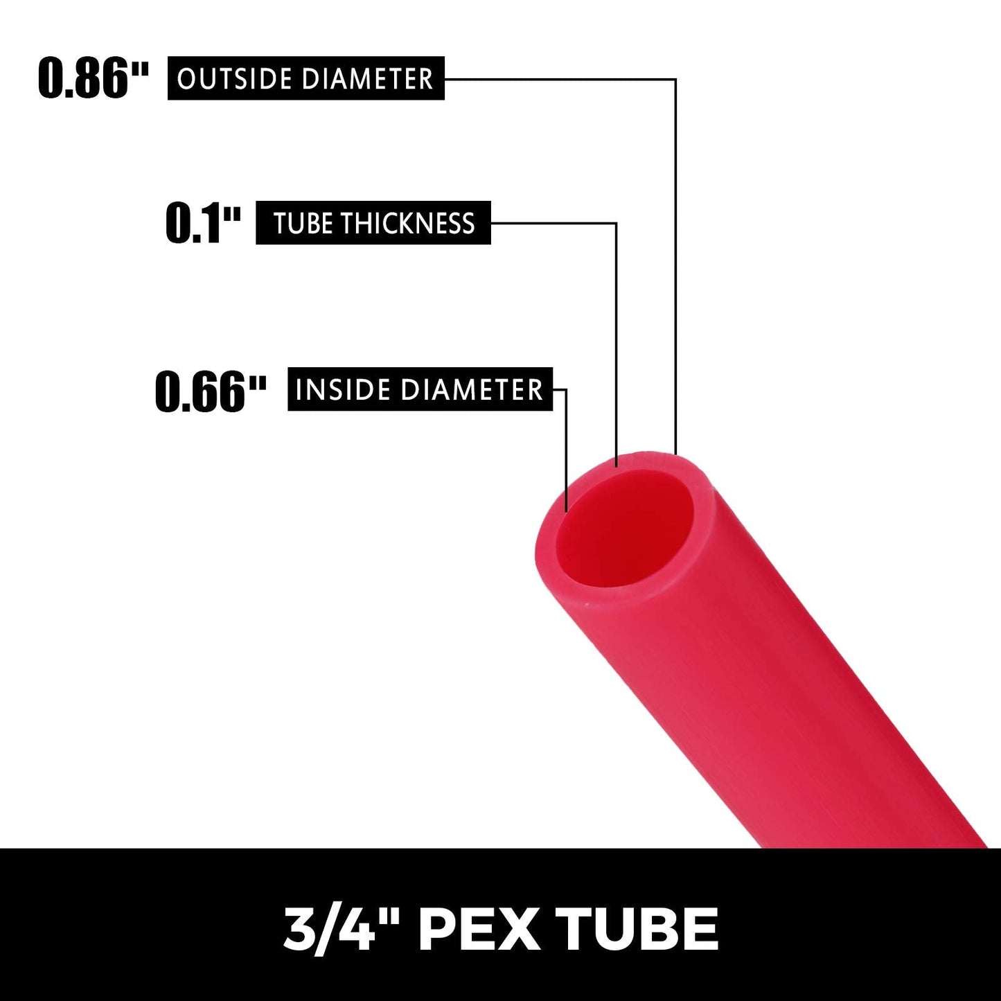 Happybuy 3/4" X 500Ft PEX Tubing Oxygen Barrier O2 EVOH Pex-B Red Hydronic Radiant Floor Heat Heating System Pipe (3/4" O2-Barrier, 500Ft/Red)