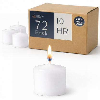 Royal Imports White Votive Candles Unscented Candles for Wedding Centerpieces Pack of 72 Dripless Wax for Parties, Aromatherapy, Devotional, Home Décor, Spas & Holiday Gifts