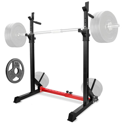 Yes4All Adjustable Squat Rack, 690 LBS Multifunctional Barbell Stand for Home Gym, Weight Lifting, Portable Bench Press Rack