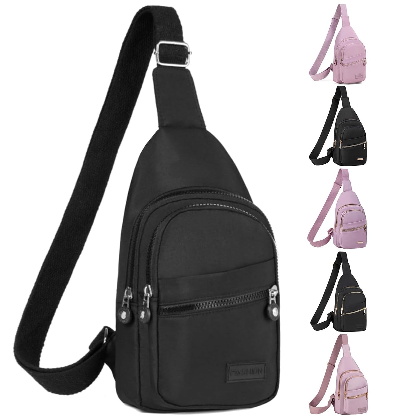 Cross Body Bag Sling Backpack Fanny Pack Small Crossbody Bags for Women Trendy - Black