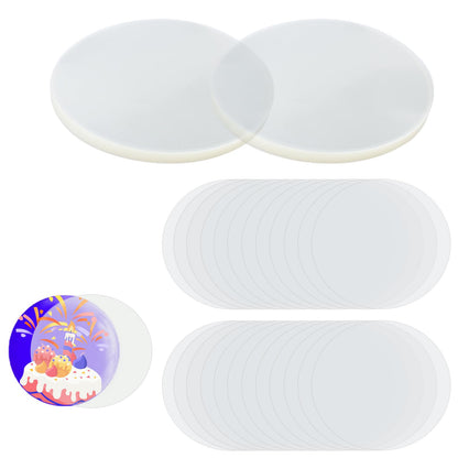 Loghohu 200 Pcs Clear Badge Film, 2.25 inch 58 mm Button Making Supplies Clear Circle Mylars Button Maker Supplies for DIY Arts Crafts Badge Buttons Protective Film