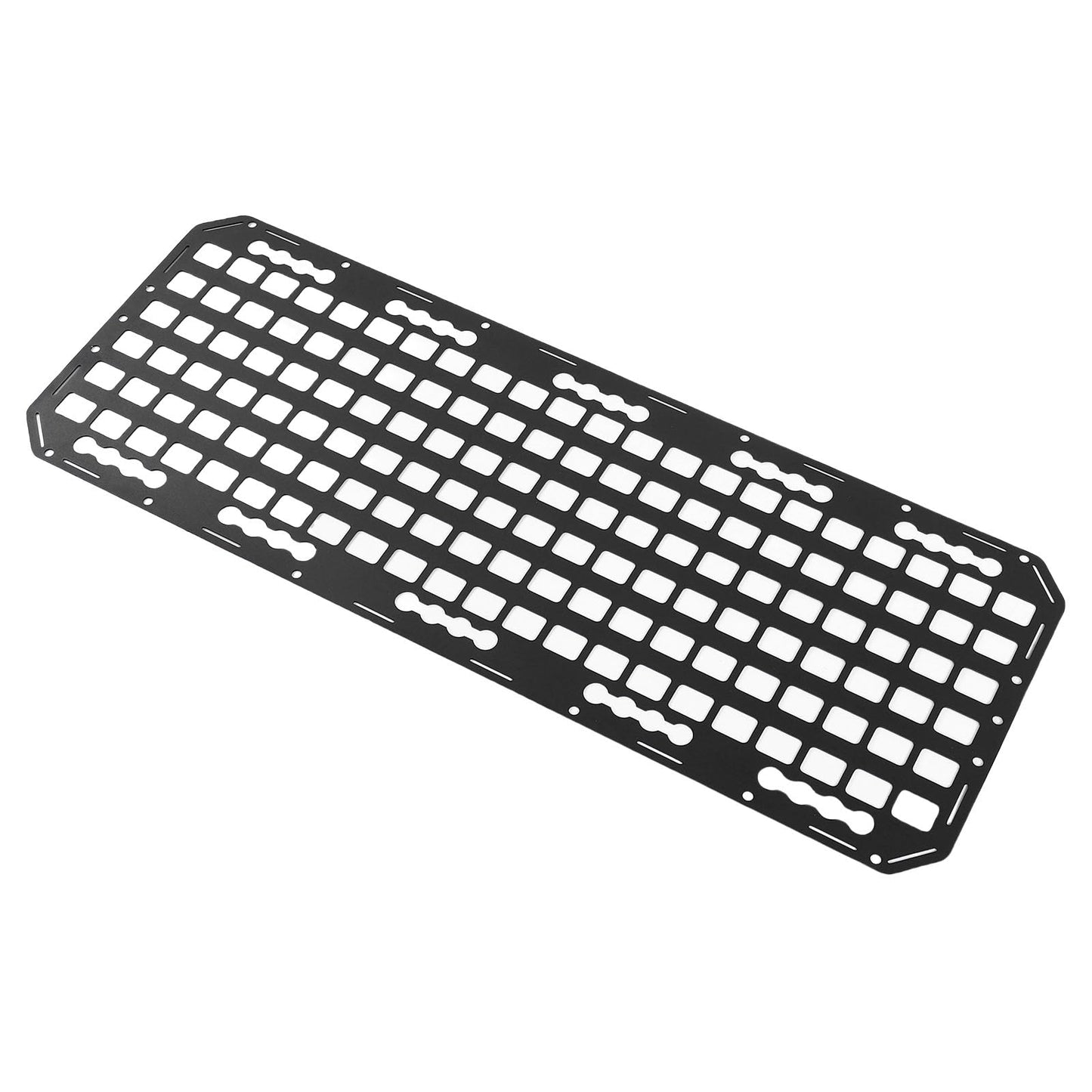 aqxreight Truck Bed Molle Panel, Aluminum Truck Side Storage Organizer Rack for L Track High Hardness Metal Side Bed Cargo Gear Holder with Sandblasted Finish Easy Install Utility Mount